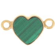 Distanziatore cuore 15x8 mm - Dorato in oro fino - Malachite x1|raw }}