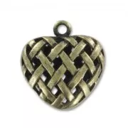 Ciondolo cuore decorato mm. 19 bronzo x1