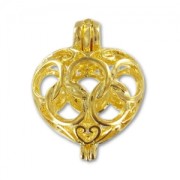 Ciondolo cuore decorato con apertura mm. 19 dorato x1|raw }}