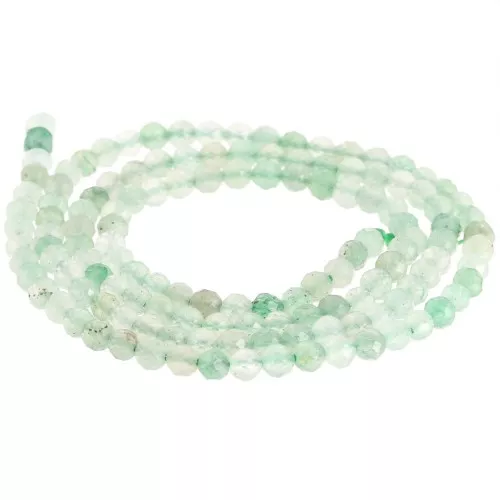 Perline sfaccettate rotonde da 3 mm in pietra semipreziosa - Avventurina x39cm