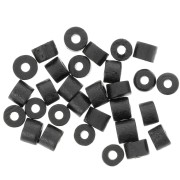 Perline tubolari stile Heishi 4x3 mm in osso colorato - Nero x50|raw }}