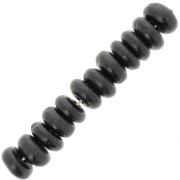 Perline rondelle di legno Heishi 6,5x3 mm - Nero x100