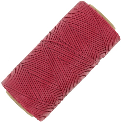 Bobina di filo piatto cerato Linhasita per macramè 1,4 mm - Rosso scuro (44) x 167 m