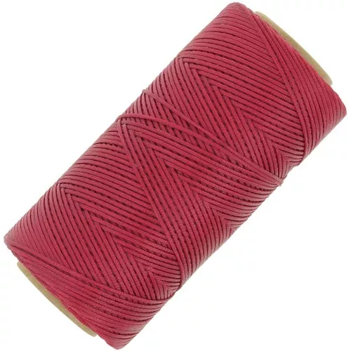Bobina di filo piatto cerato Linhasita per macramè 1,4 mm - Rosso scuro (44) x 167 m