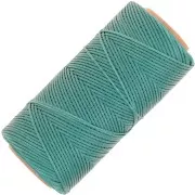 Bobina di filo piatto cerato Linhasita per macramè 1,4 mm - Verde turchese (224) x 167 m