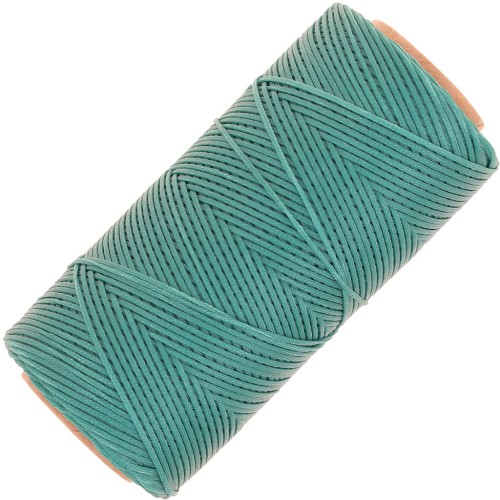 Bobina di filo piatto cerato Linhasita per macramè 1,4 mm - Verde turchese (224) x 167 m