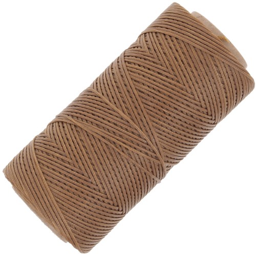 Bobina di filo piatto cerato Linhasita per macramè 1,4 mm - Old Gold (604) x 167 m