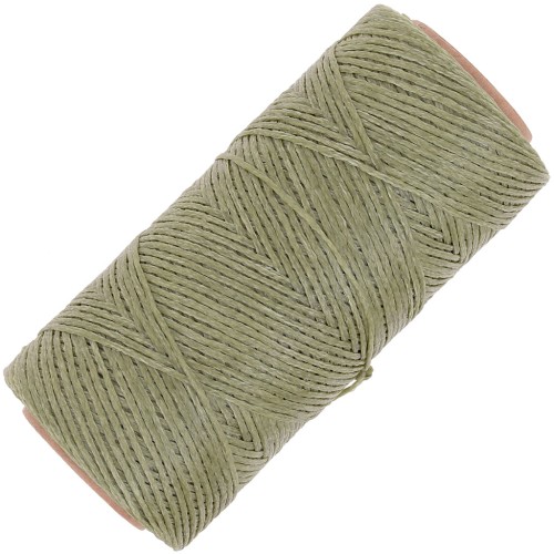 Bobina di filo piatto cerato Linhasita per macramè 1,4 mm - Verde militare (90) x 167 m