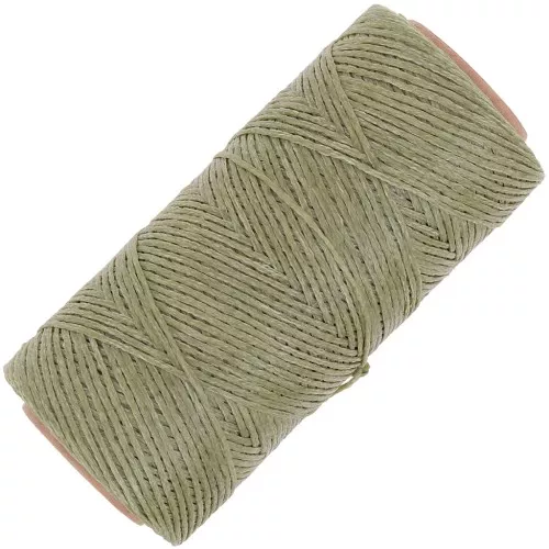 Bobina di filo piatto cerato Linhasita per macramè 1,4 mm - Verde militare (90) x 167 m