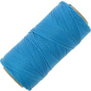 Bobina di filo piatto cerato Linhasita per macramè 1,4 mm - Turchese scuro (707) x 167 m