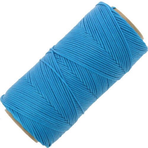 Bobina di filo piatto cerato Linhasita per macramè 1,4 mm - Turchese scuro (707) x 167 m