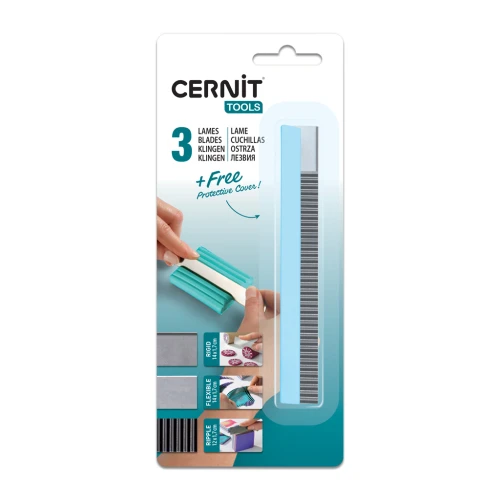 Set di 3 lame da taglio per pasta polimerica con 1 impugnatura x1