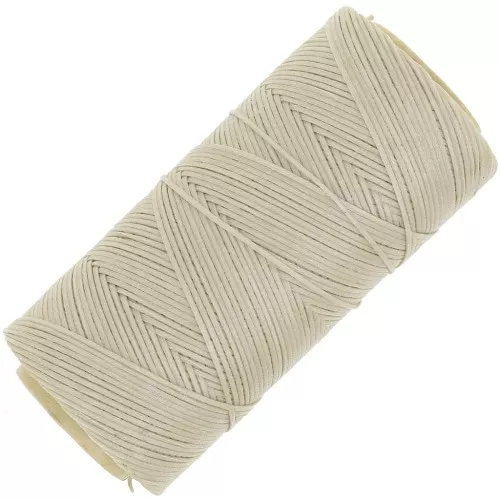 Bobina di filo piatto cerato Linhasita per macramè 1,4 mm - Beige (05) x 167 m