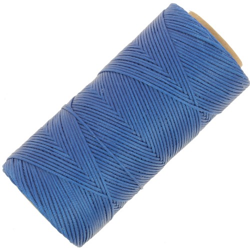 Bobina di filo piatto cerato Linhasita per macramè 1,4 mm - Blu (692) x 167 m