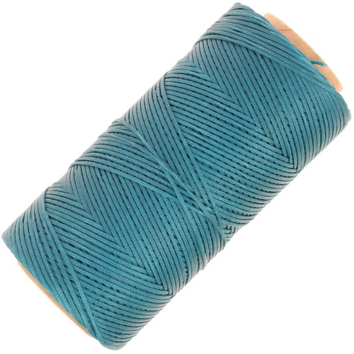 Bobina di filo piatto cerato Linhasita per macramè 1,4 mm - Teal (228) x 167 m