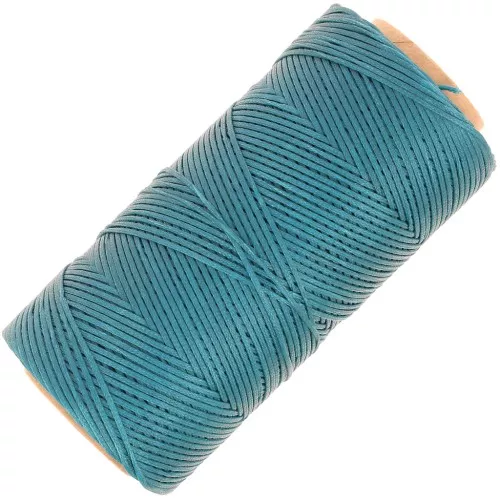 Bobina di filo piatto cerato Linhasita per macramè 1,4 mm - Teal (228) x 167 m