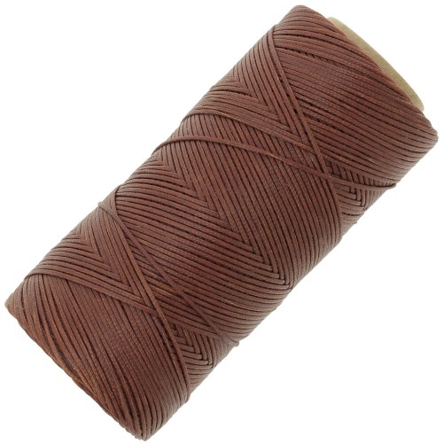 Bobina di filo piatto cerato Linhasita per macramè 1,4 mm - Marrone (631) x 167 m