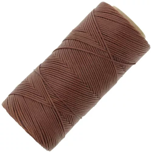 Bobina di filo piatto cerato Linhasita per macramè 1,4 mm - Marrone (631) x 167 m