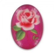 Cabochon a fiore mm. 18x13 Fucsia x1