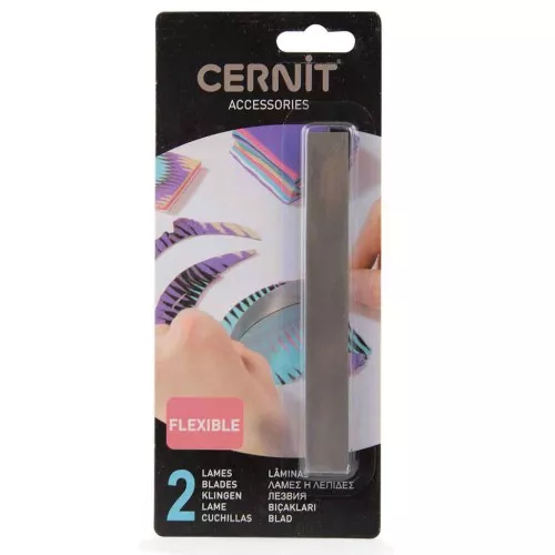 Set di 2 lame da taglio flessibili per pasta polimerica con 1 impugnatura x1