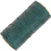 Bobina di filo piatto cerato Linhasita per macramè 1,4 mm - Smeraldo (386) x 167 m