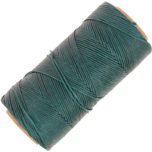 Bobina di filo piatto cerato Linhasita per macramè 1,4 mm - Smeraldo (386) x 167 m