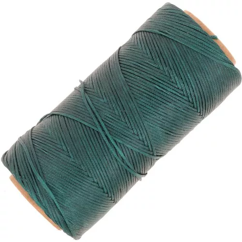Bobina di filo piatto cerato Linhasita per macramè 1,4 mm - Smeraldo (386) x 167 m