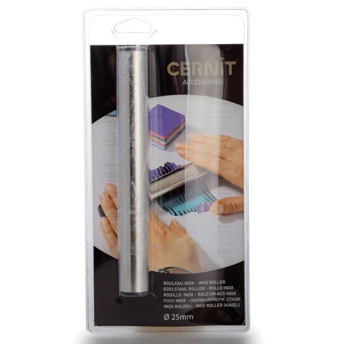 Rullo in acciaio inox per pasta polimerica 20,5x2,5 cm x1