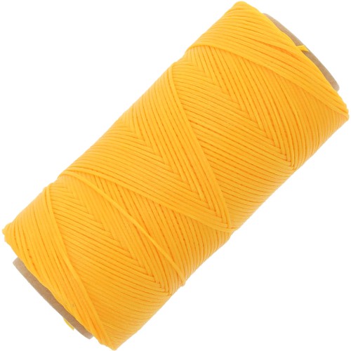 Bobina di filo piatto cerato Linhasita per macramè 1,4 mm - Golden Yellow (218) x 167 m