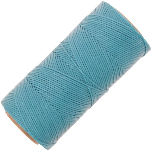 Bobina di filo piatto cerato Linhasita per macramè 1,4 mm - Turchese (229) x 167 m