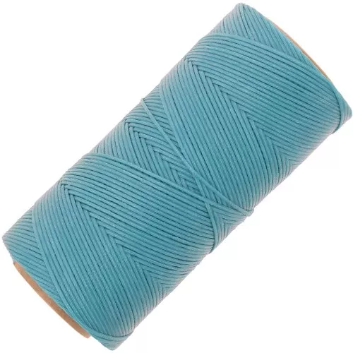 Bobina di filo piatto cerato Linhasita per macramè 1,4 mm - Turchese (229) x 167 m