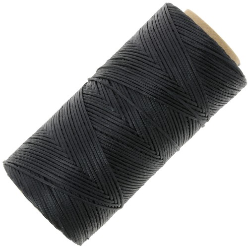 Bobina di filo piatto cerato Linhasita per macramè 1,4 mm - Nero (PRETO) x 167 m