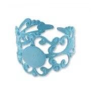 Anello barocco leggero base da incollare 8 mm Turchese x1