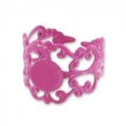 Anello barocco leggero base da incollare 8 mm Fucsia x1|raw }}