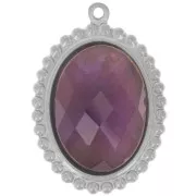 Pendente ovale 27,5x19,5 mm per cabochon 18x13 mm - Acciaio inossidabile 304L x1