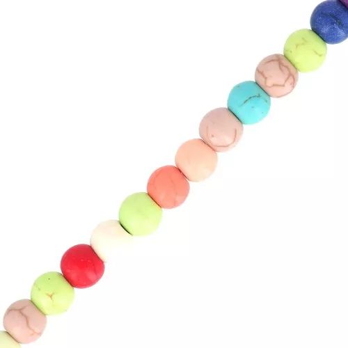 Perlina Assortimento tonde di pietra tinteggiata mm. 6 Multicolore