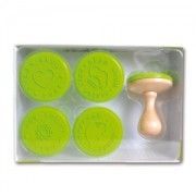 Assortimento di 5 stampi di silicone 8 cm con manico di legno