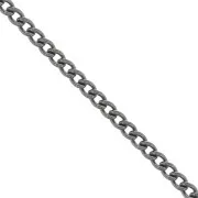 Catena maglia gourmette 3 mm - Argento 925 rodio nero x20cm