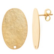 Orecchini ovali 25x16 mm effetto martellato - Dorato con oro fino x2