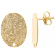 Orecchini ovali 19x14 mm effetto martellato - Dorato con oro fino x2|raw }}
