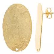 Orecchini ovali 32,5x20 mm effetto martellato - Dorati con oro fino x2