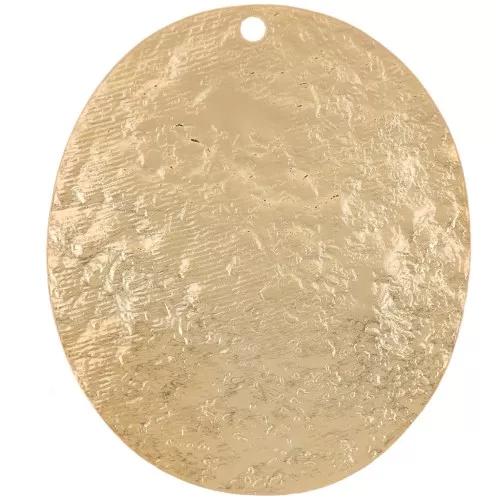 Pendente ovale martellato 30x25 mm - Dorato in oro fino x1