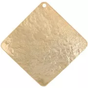Pendente con diamante martellato 35x35 mm - Dorato in oro fino x1