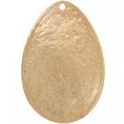 Pendente a goccia martellato 39x27,5 mm - Dorato in oro fino x1