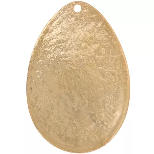 Pendente a goccia martellato 39x27,5 mm - Dorato in oro fino x1