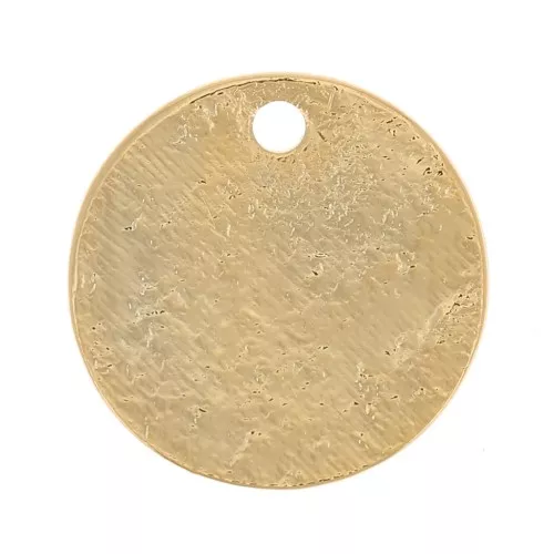 Zecchini rotondi 10,5 mm effetto martellato - Oro fino x1