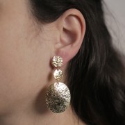 Distanziatore tondo 10,5 mm effetto martellato - Dorato con oro fino x1