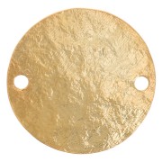 Distanziatore rotondo da 15 mm con effetto martellato - Placcatura oro fino x1