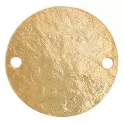 Distanziatore rotondo da 15 mm con effetto martellato - Placcatura oro fino x1