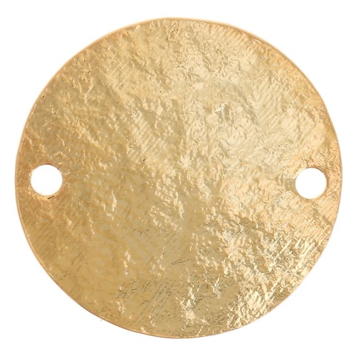 Distanziatore rotondo da 15 mm con effetto martellato - Placcatura oro fino x1